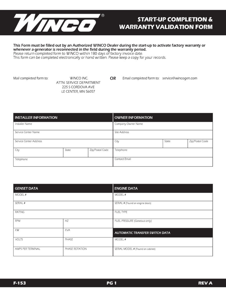 Start-Up Form